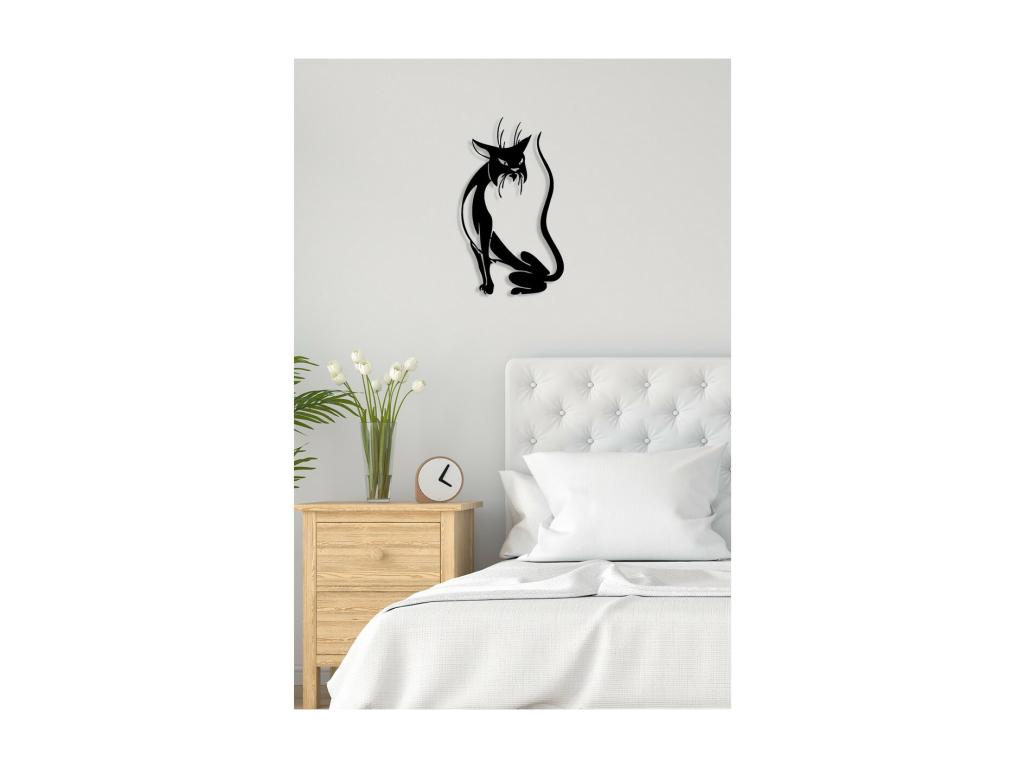 Decoración de Metal Gato 148, Negro, 35x0,15x60 cm, Pratcas