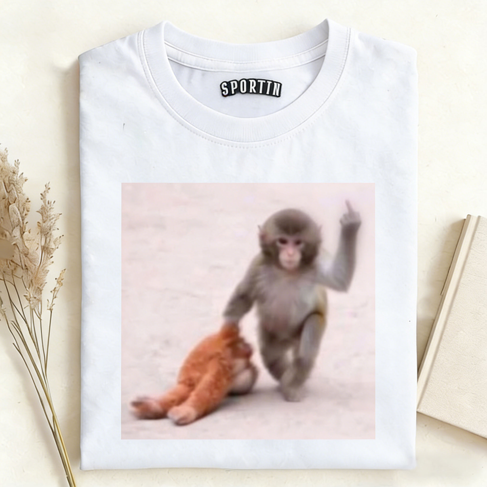 Punch-kun Monkey Meme Graphic T-shirt