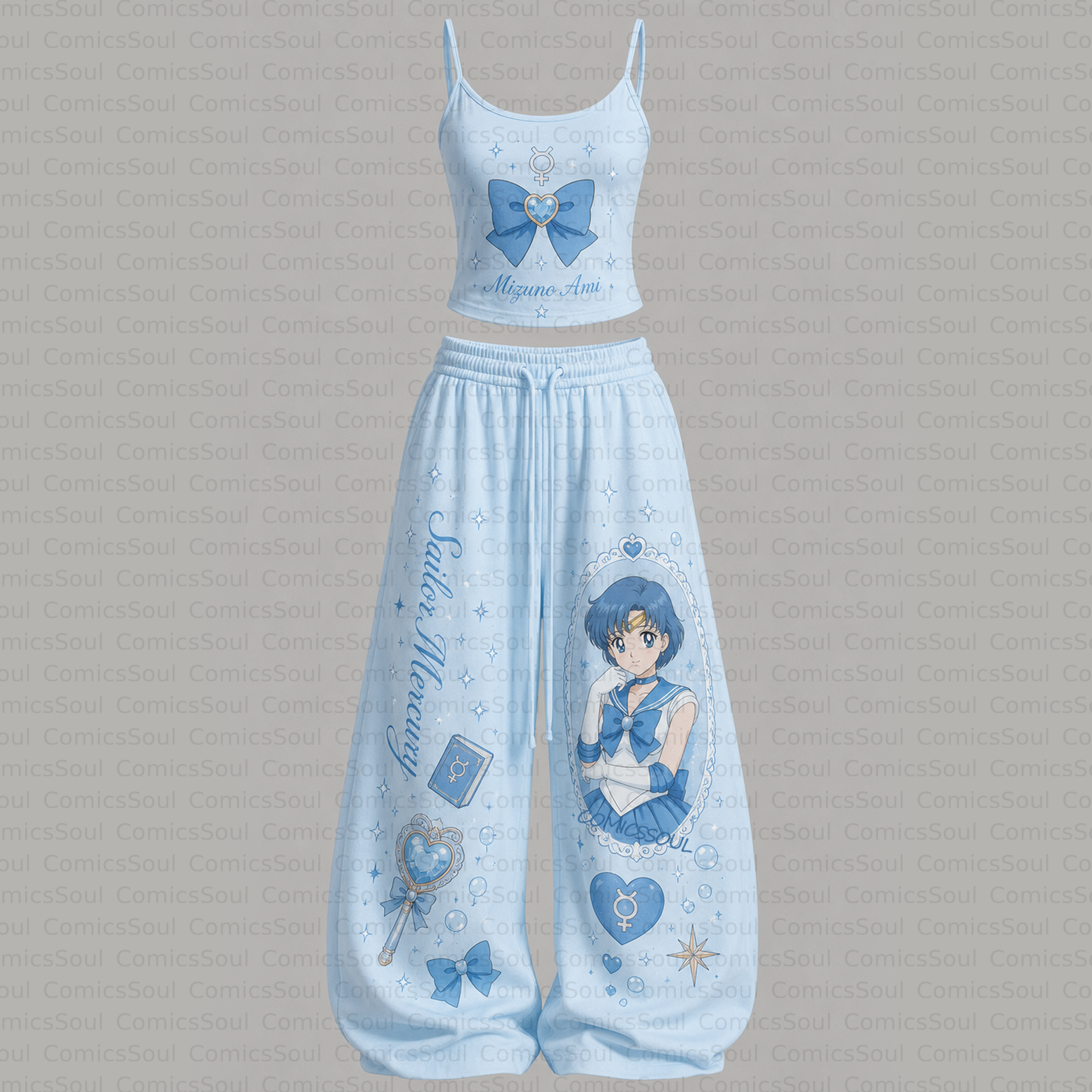 Sailor Moon Top & Elasticated Trousers Two-Piece Set