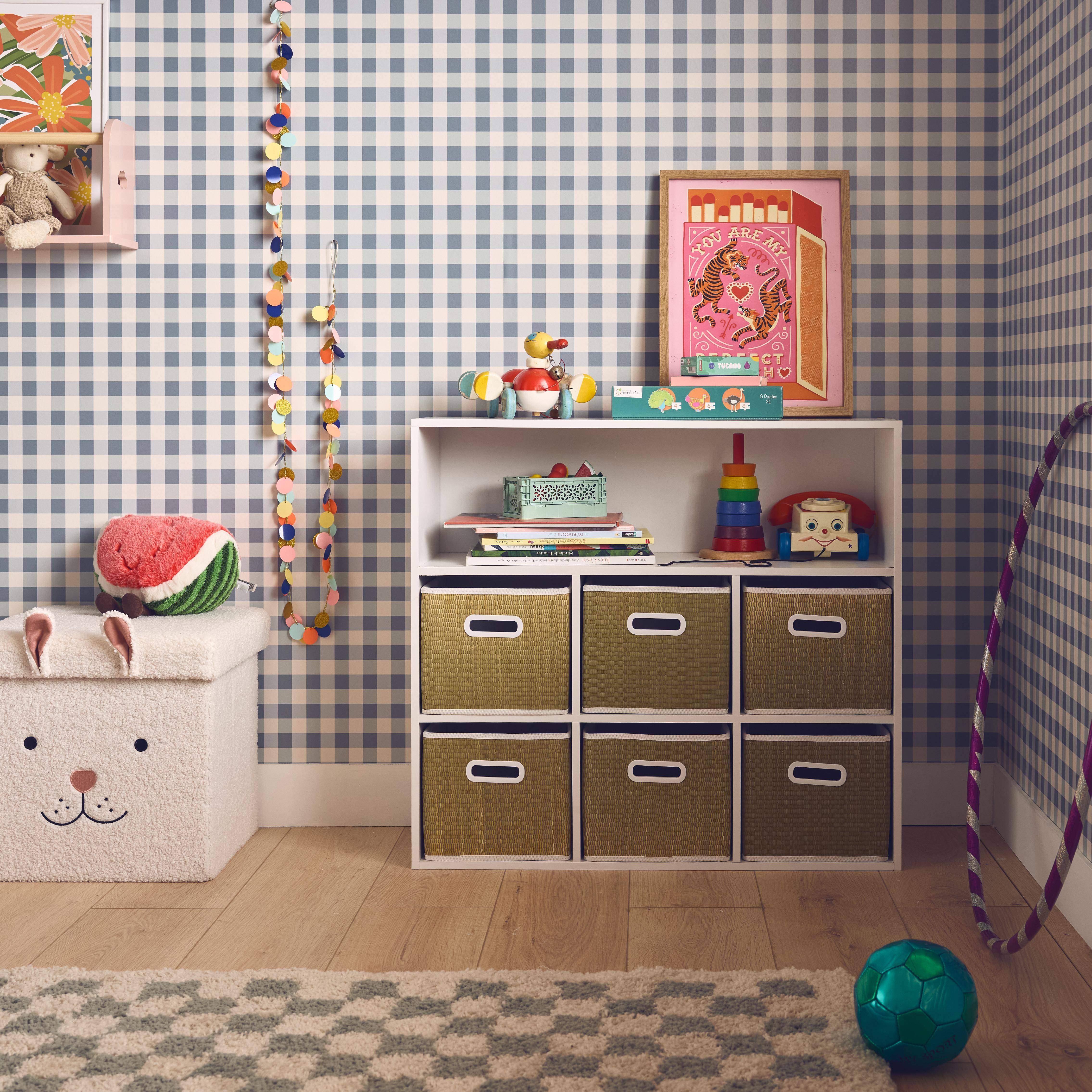 Camille - Mueble infantil con 6 cestas de fibra vegetal