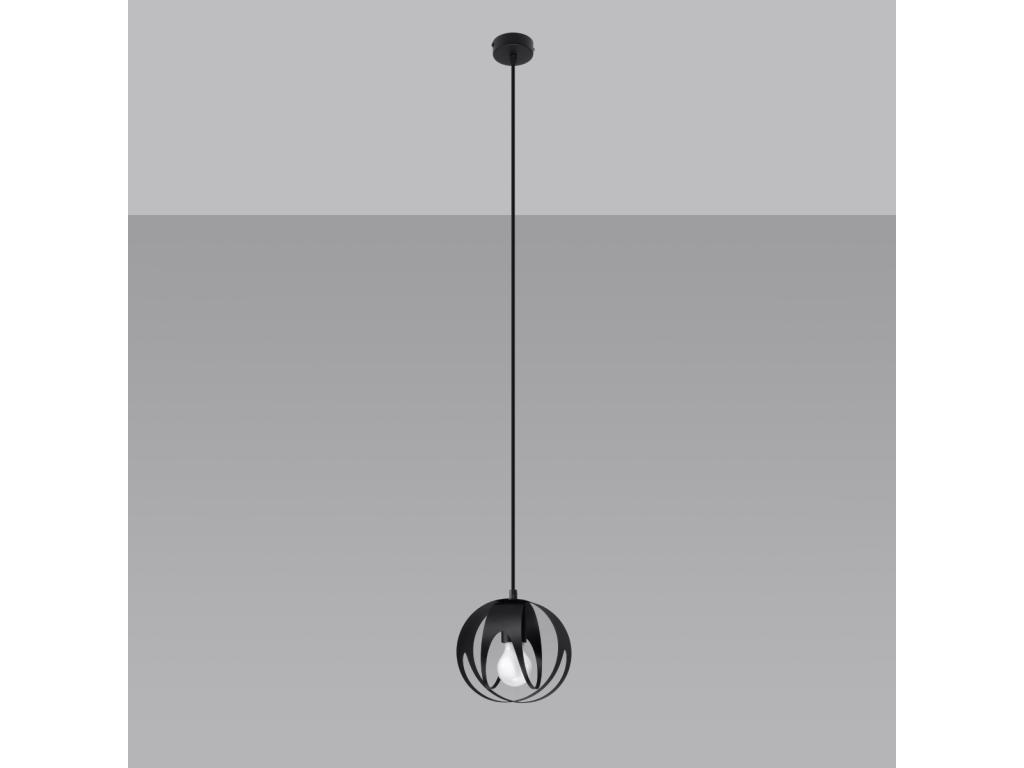 Lámparas colgantes Tulos moderno de acero - 1 fuentes luminosas - L.16 x A.125 cm - negro