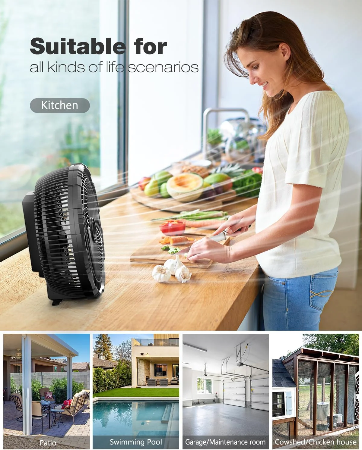 Portable fan products, 20000mAh 12-inch outdoor misting fan, suitable for outdoor patios - Image 8