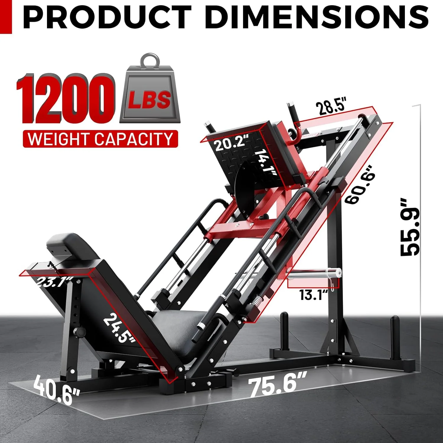 RitFit Leg Press Hack Squat Machine, Professional Adjustable Leg Press Machine for Home Gym with Linear Bearing, Specialty Hack Squat Machine for Full Lower Body Workout with Weight Storage, Pink - Image 24