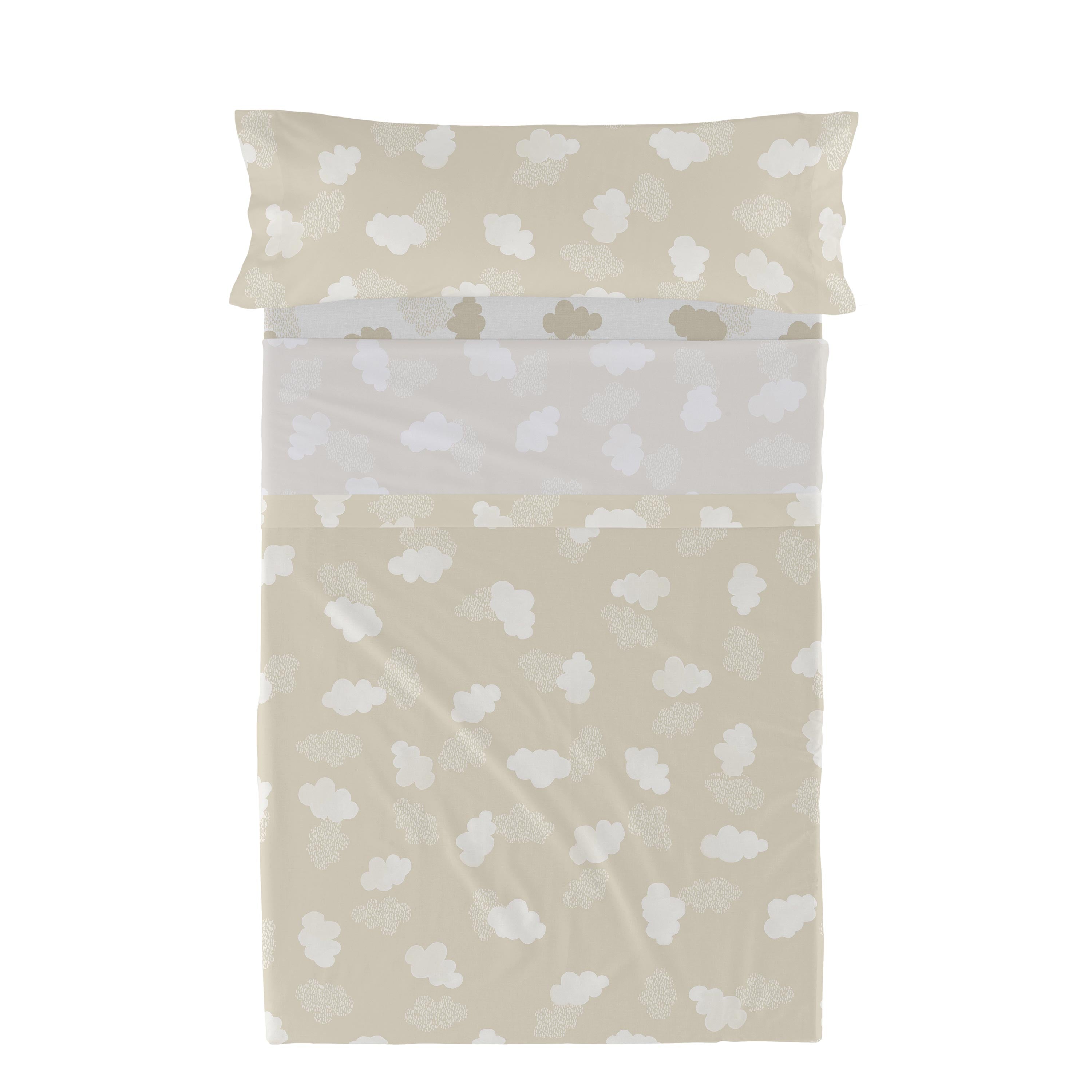 Clouds Laken Set 2-delig Beige Basic Kids, Beige, 100% katoen, de kwal