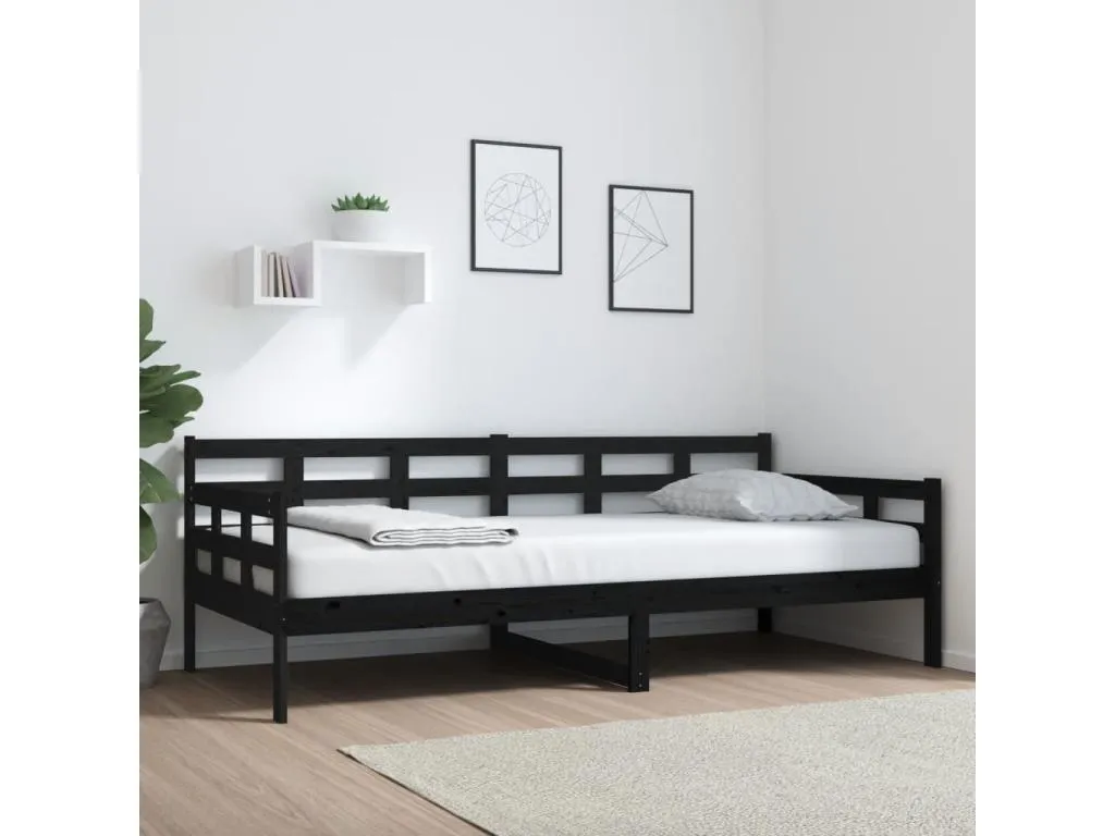 Sofá cama sin colchón Mueblesclasic maciza de Mueblesclasic negro 90x200 cm