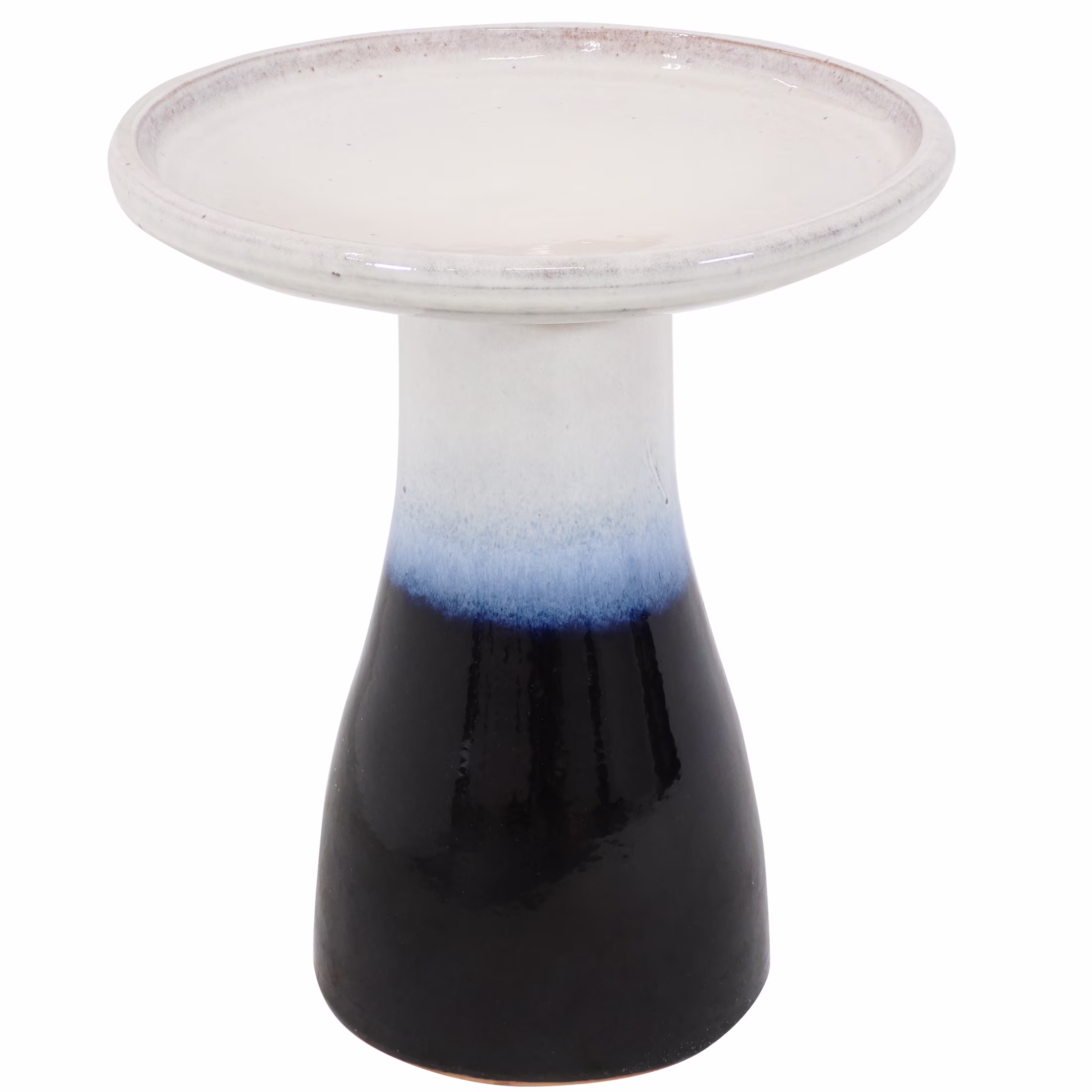 Sunnydaze Freestanding Ceramic Outdoor Bird Bath, Glazed, UV-Resistant Galaxy Blue Finish - Image 9