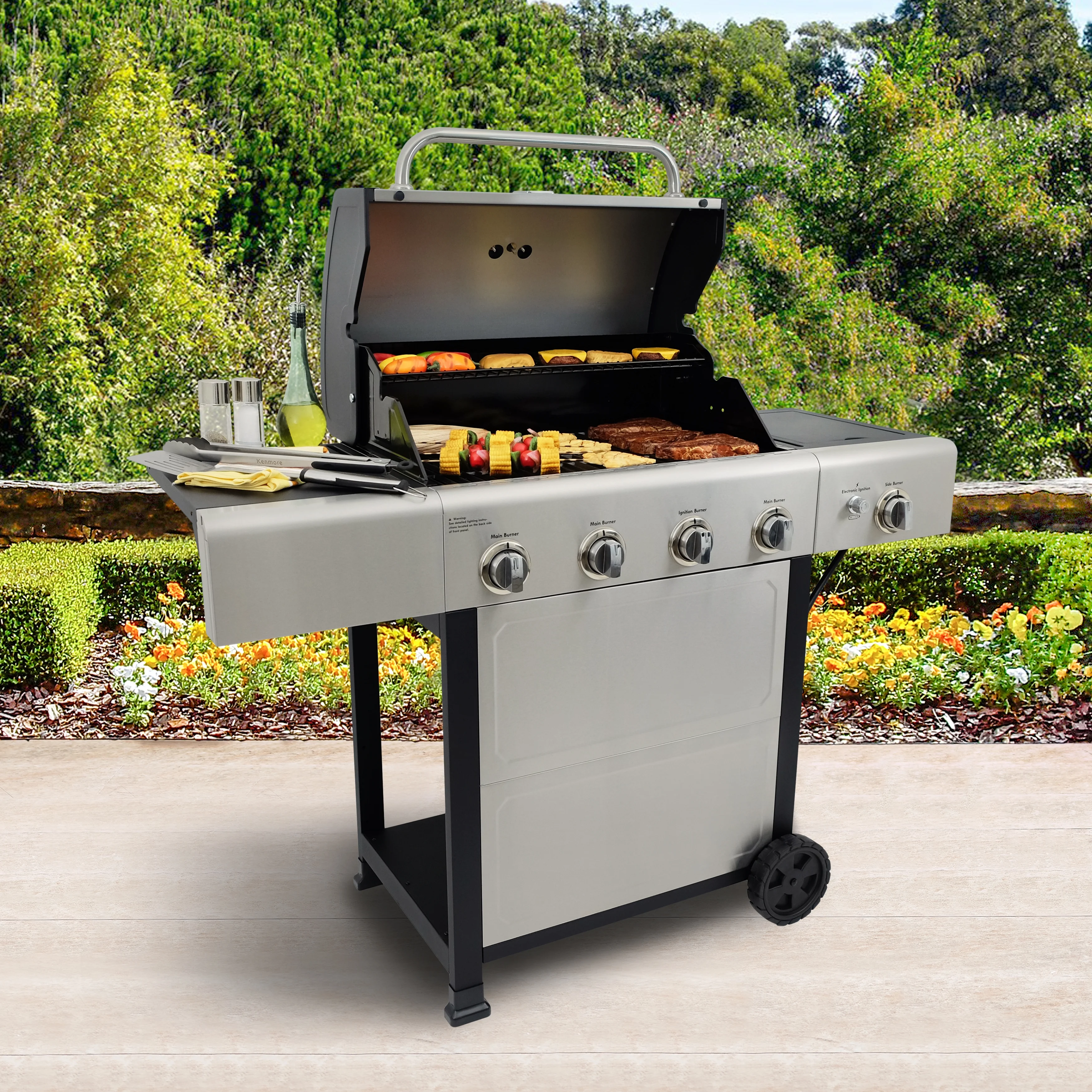 Kenmore BBQ Propane Gas Grill - 5 Burners with Side Burner & Searing Zone, 644 Sq. In. Stainless Steel Grill, 66,000 BTU, Ideal for Outdoor Cooking, Patio & Backyard, Black - Image 25