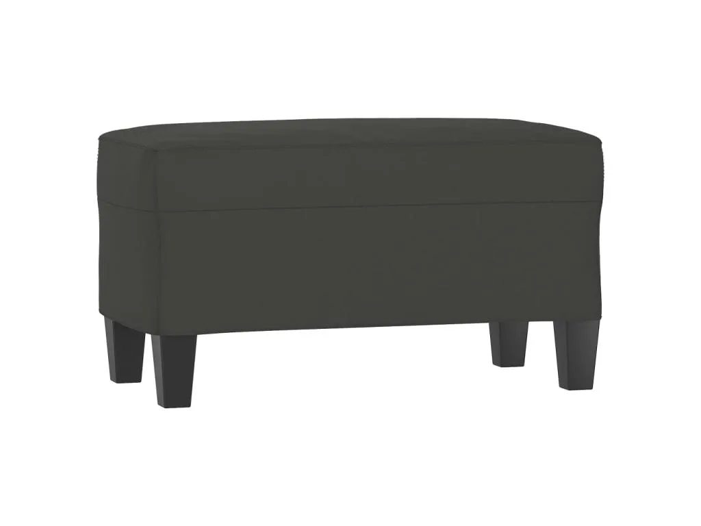 Banco de microfibra gris oscuro 70x35x41 cm acabado moderno ibp2352309
