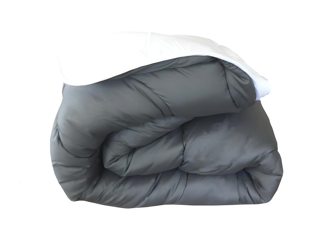 Couette Bicolore - 240 x 260 cm - Blanc et gris