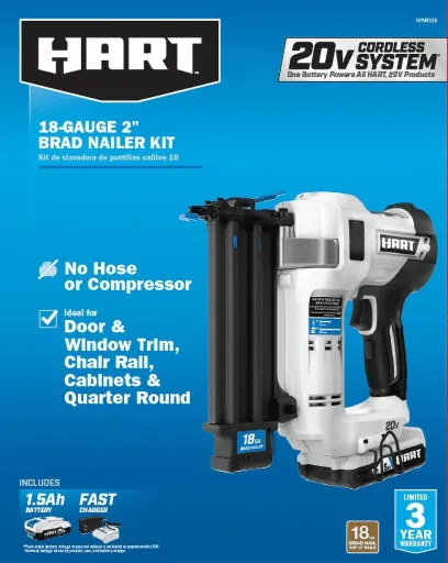 HART 20-Volt Brad Nailer Kit & Brad Nails