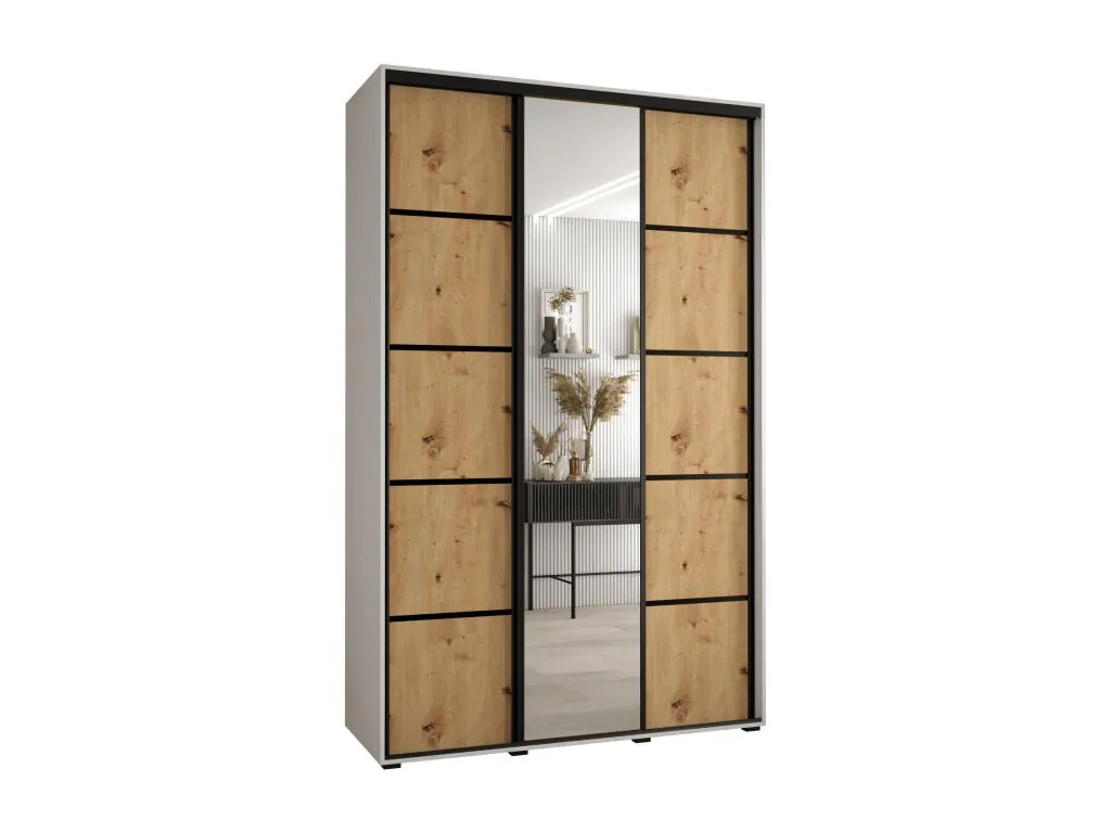 ARMARIO Decoencanto 5 DE PUERTAS CORREDERAS 235.2/160/60 3 puertas (Blanco/Artisan/Negro)