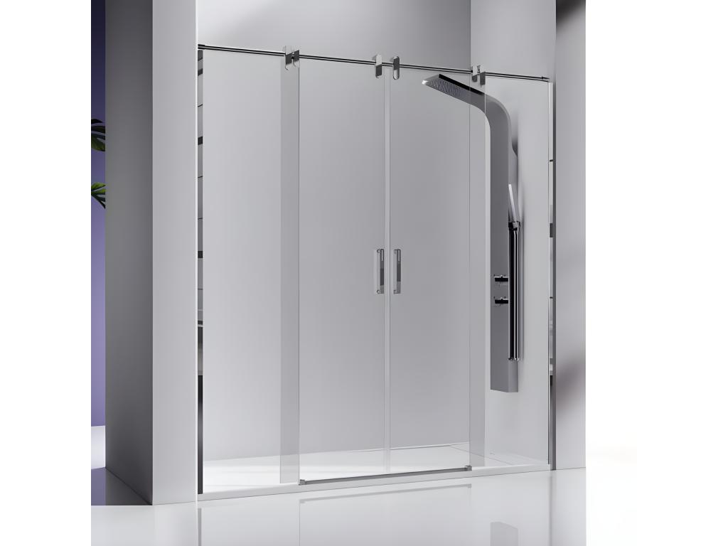 Frontal de ducha 2 Fijos + 2 Puertas Correderas SLIM 165 cm
