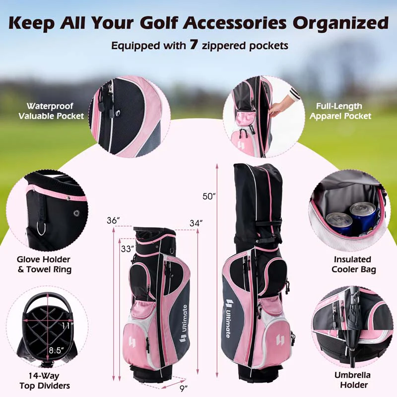 Eletriclife Women's Complete Golf Club Set Right Hand with Rain Hood