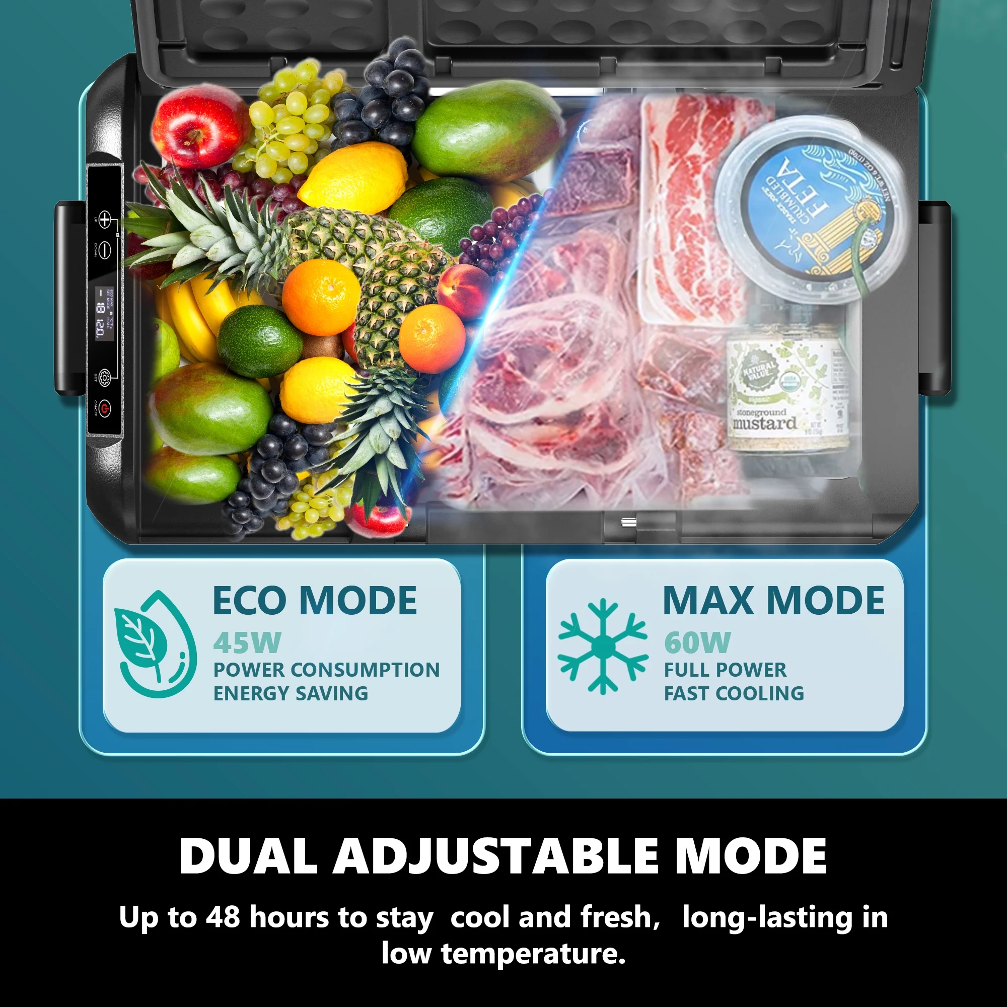 Simzlife 12 Volt Refrigerator, 19QT(18L) Portable Car Refrigerator, -4℉~68℉, 12/24V DC & 110-240V AC, Mini Fridge for RV Camping, Travel, Truck, Home, Black - Image 7