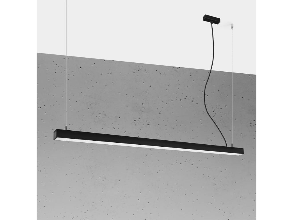 Lámparas colgantes Pinne minimalista de aluminio - 1 fuentes luminosas - L.150 x A.150 cm - negro