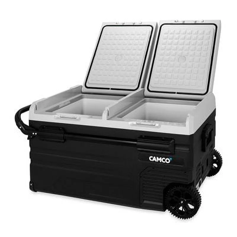 Camco CAM-750 75-Liter Portable Compact Fridge/Freezer | Features Bluetooth Capable Remote Access & 2 Compartments w/Dual Zone Cooling | Adjusts from -4- F to 68- w/2 Cooling Modes ECO & MAX (51520) - Image 2