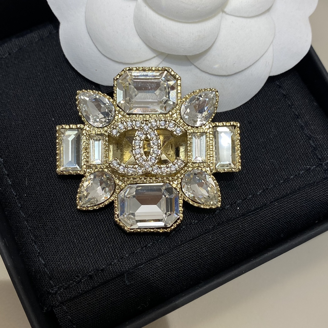 Chanel Luxury Rhinestone Flower Brooch - Original Replica Club