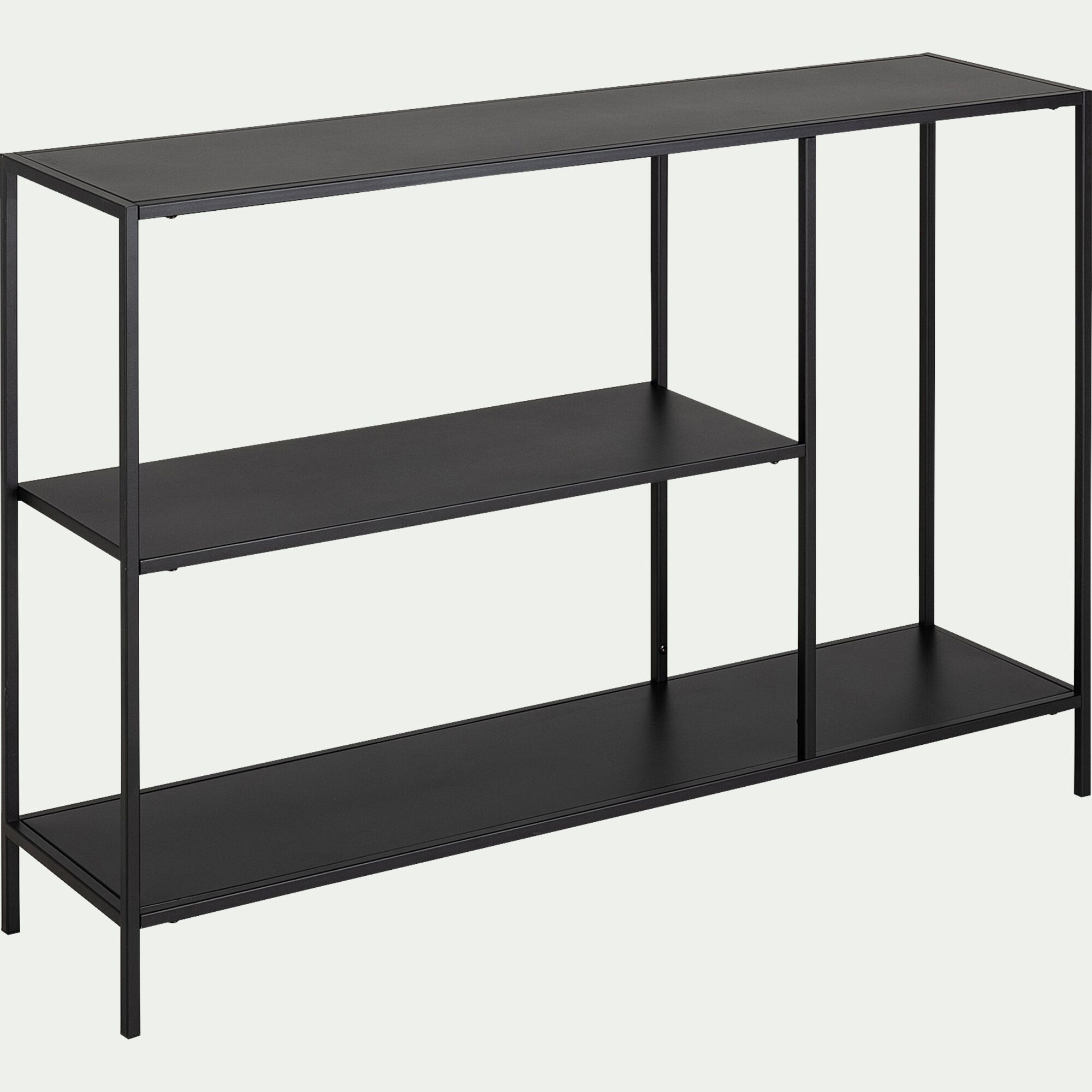 ZEBUL - Console 3 plateaux en acier - noir