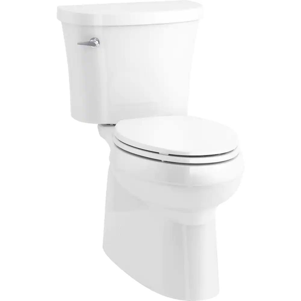 Kohler Gleam 2-Piece Chair Height 1.28 GPF Single Flush Elongated Toilet in White, Seat Included (3-pack)(3 Pack|12 Inch Rough In)