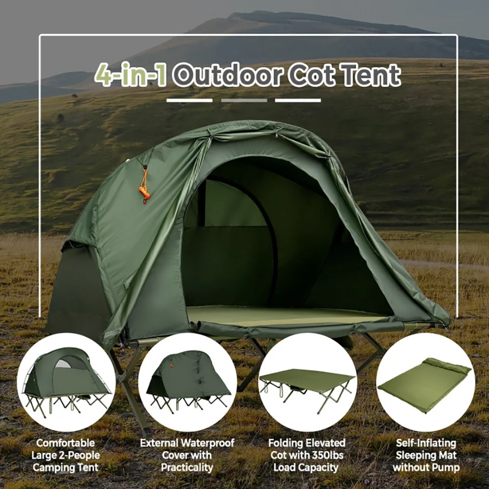 Kadyn Tent, Waterproof Tents,Camping Hiking Tents,2-Person Outdoor Camping Tent with External Cover-Green - Image 6
