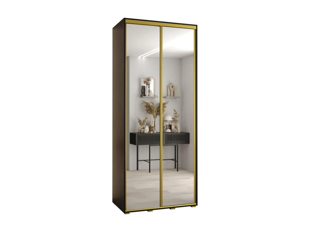 ARMARIO Decoencanto 2 DE PUERTAS CORREDERAS 235.2/120/45 2 puertas (Negro/Negro/Oro)
