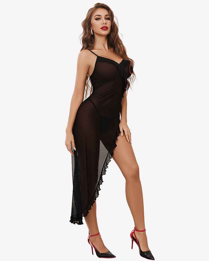 Mesh Chemise V Neck Nightdress