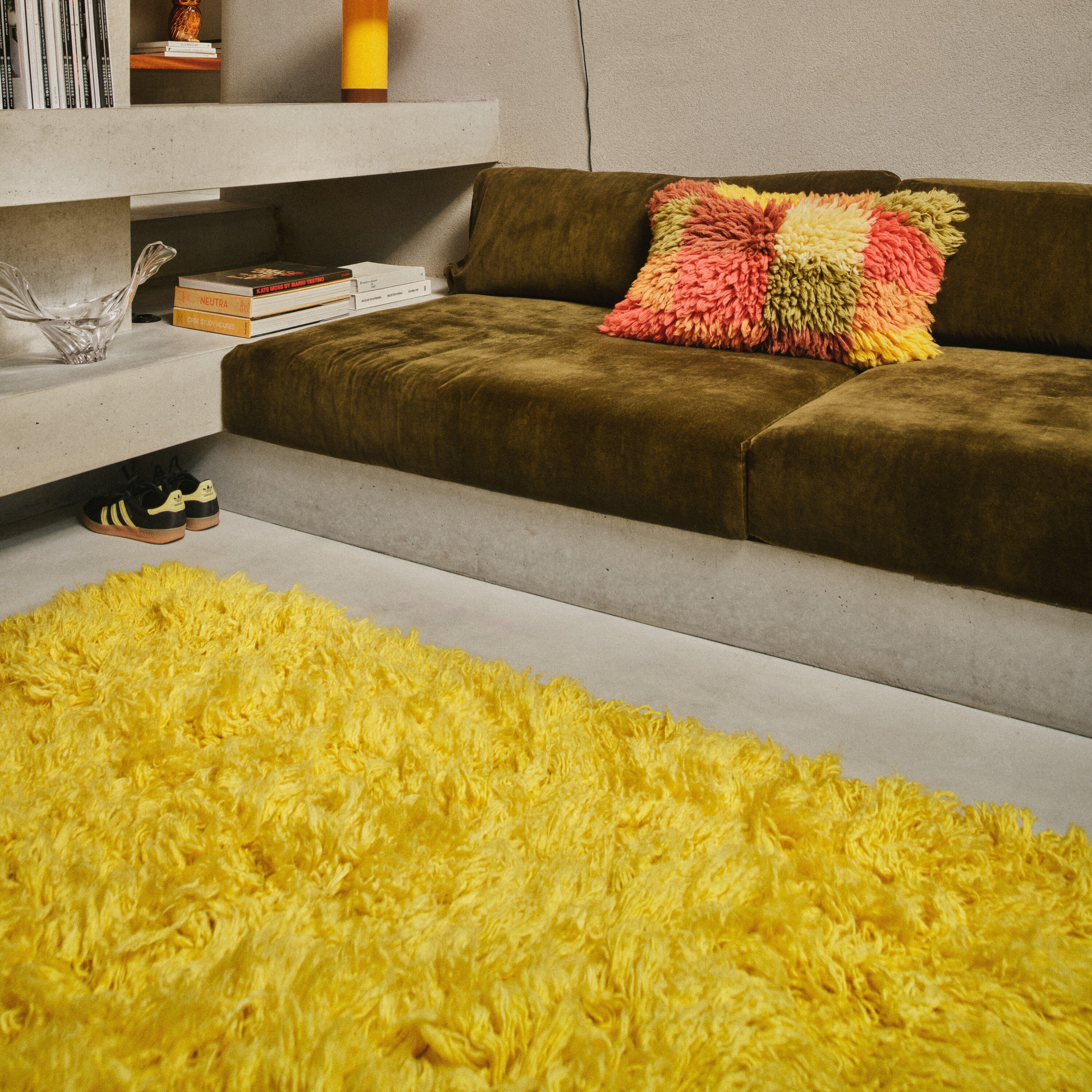 HKliving Fluffy Vloerkleed 150 x 240 cm - Yellow