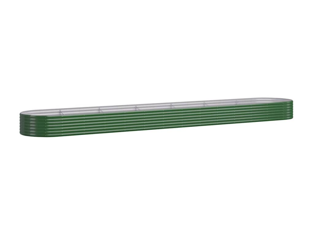Jardinera arriate acero recubrimiento polvo verde 544x100x36 cm