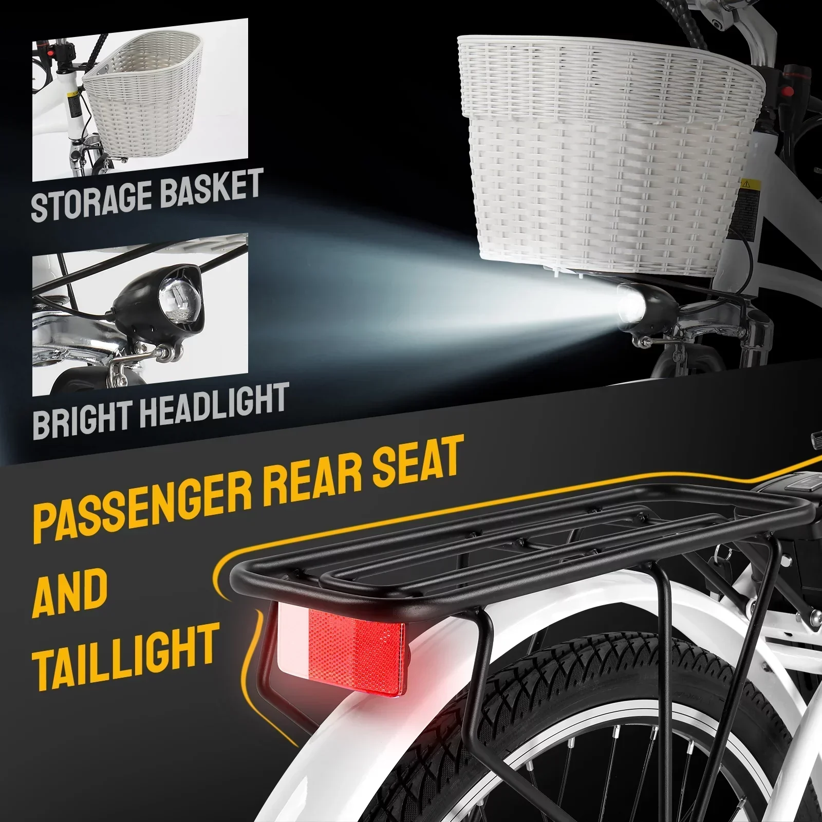 PEXMOR Adult Electric Bike 350W Peak 500W 36V 12.5AH 26in Cruiser - Image 6 PEXMOR Adult Electric Bike 350W Peak 500W 36V 12.5AH 26in Cruiser - Image 6