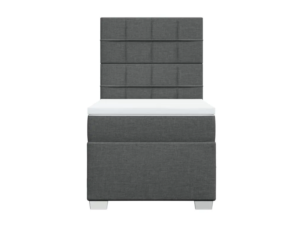 Cama box spring con colchón tela gris oscuro 200x200 cm nxu3520876