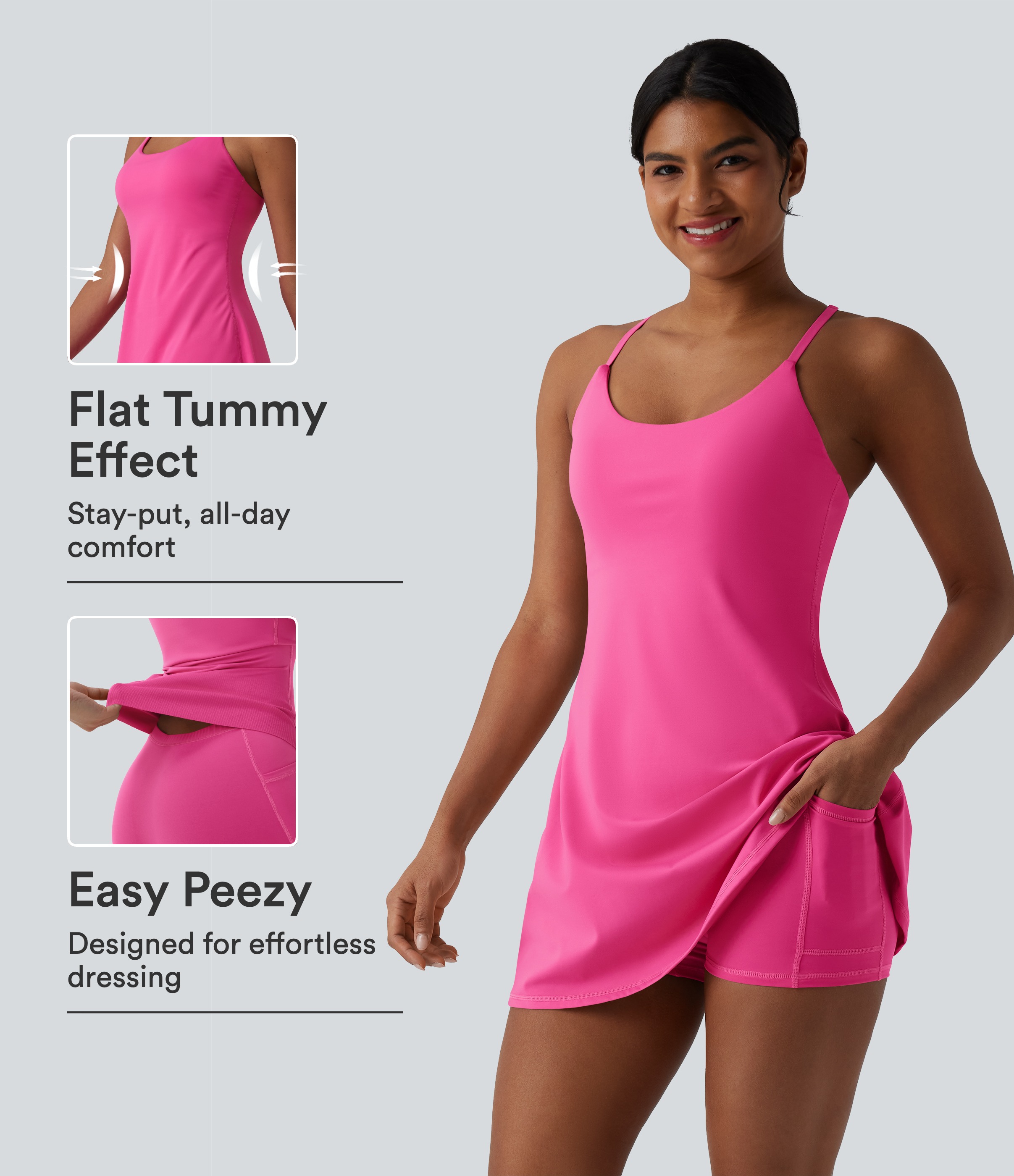 Softlyzero™ Plush Tummy Control Active Dress with Pockets-Easy Peezy Edition