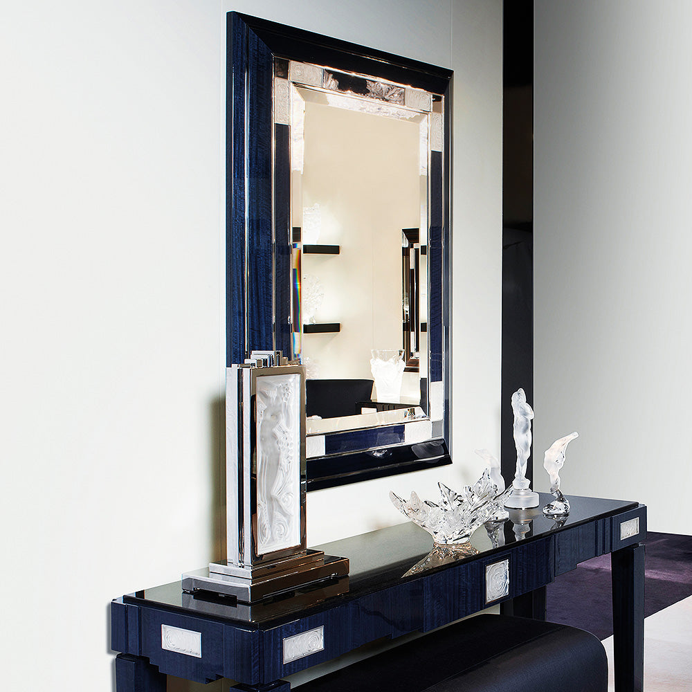MIROIR ROSES - CRISTAL INCOLORE ET BLEU EUCALYPTUS