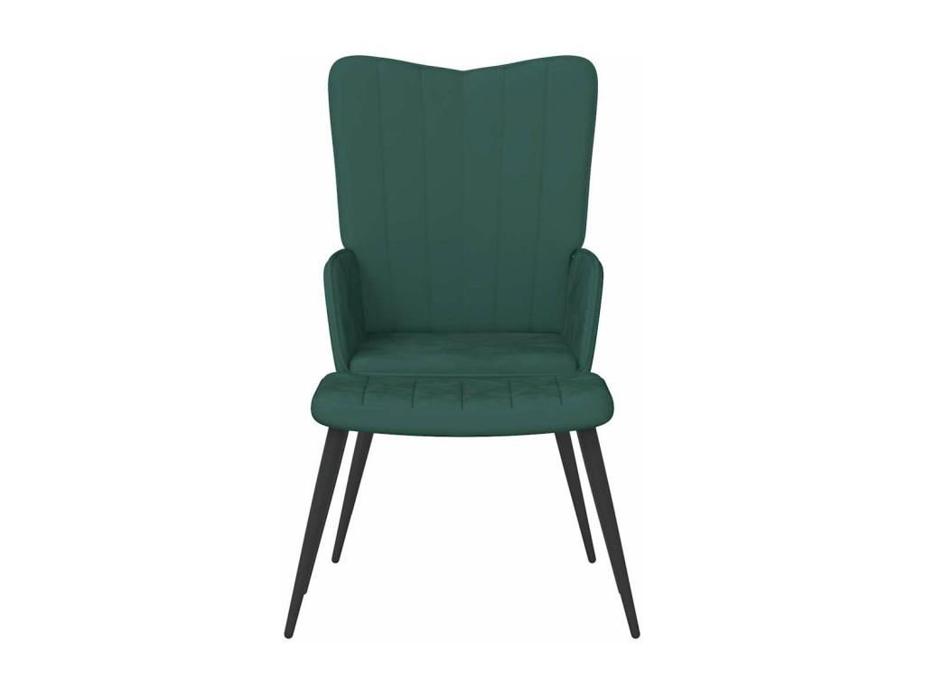 Sillón de Homelyvo con taburete terciopelo verde oscuro