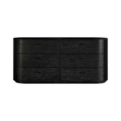 Modrest Fields Contemporary Black Acacia Chest of Drawers