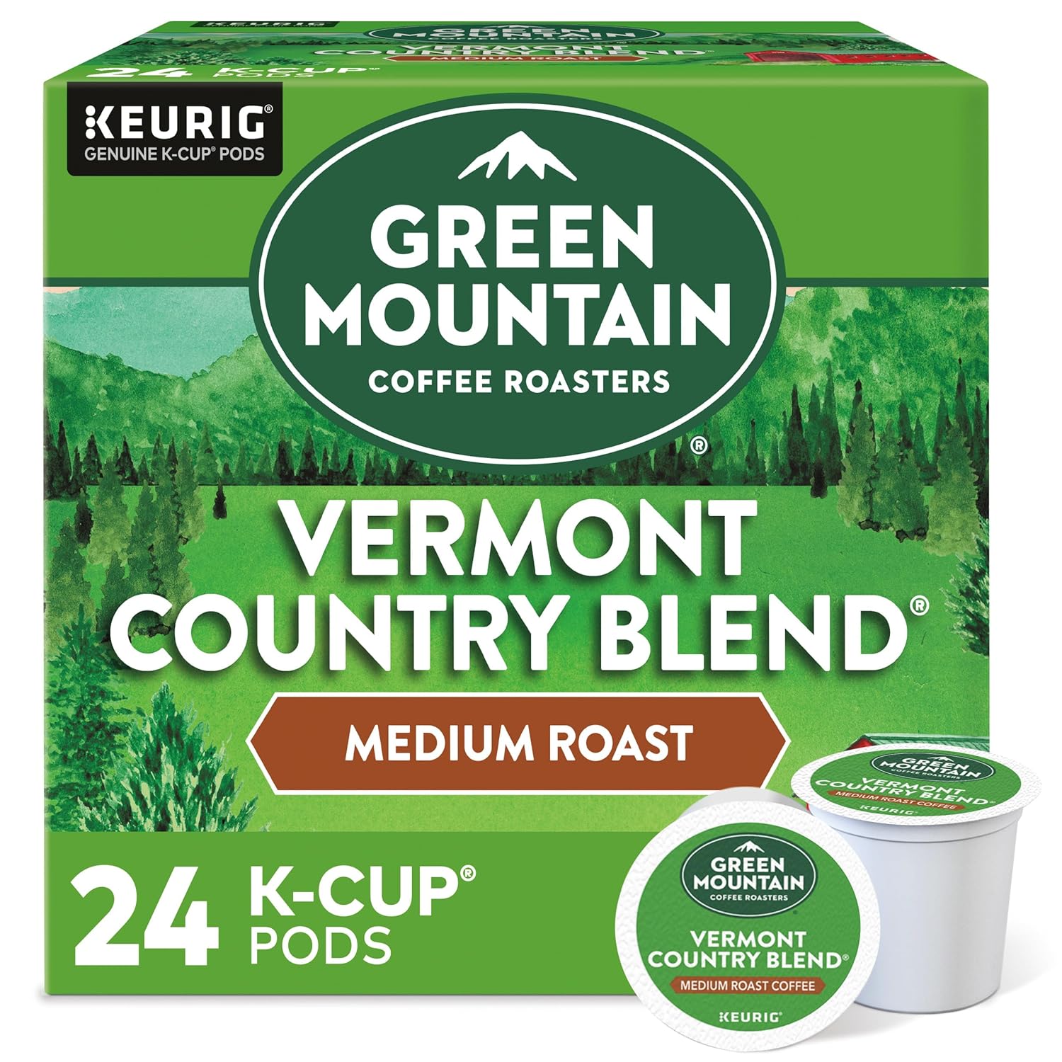Green Mountain Coffee. Vermont Country Blend. K-Cup Portion Pack for Keurig Brewers 24-Count (Packaging May Vary)