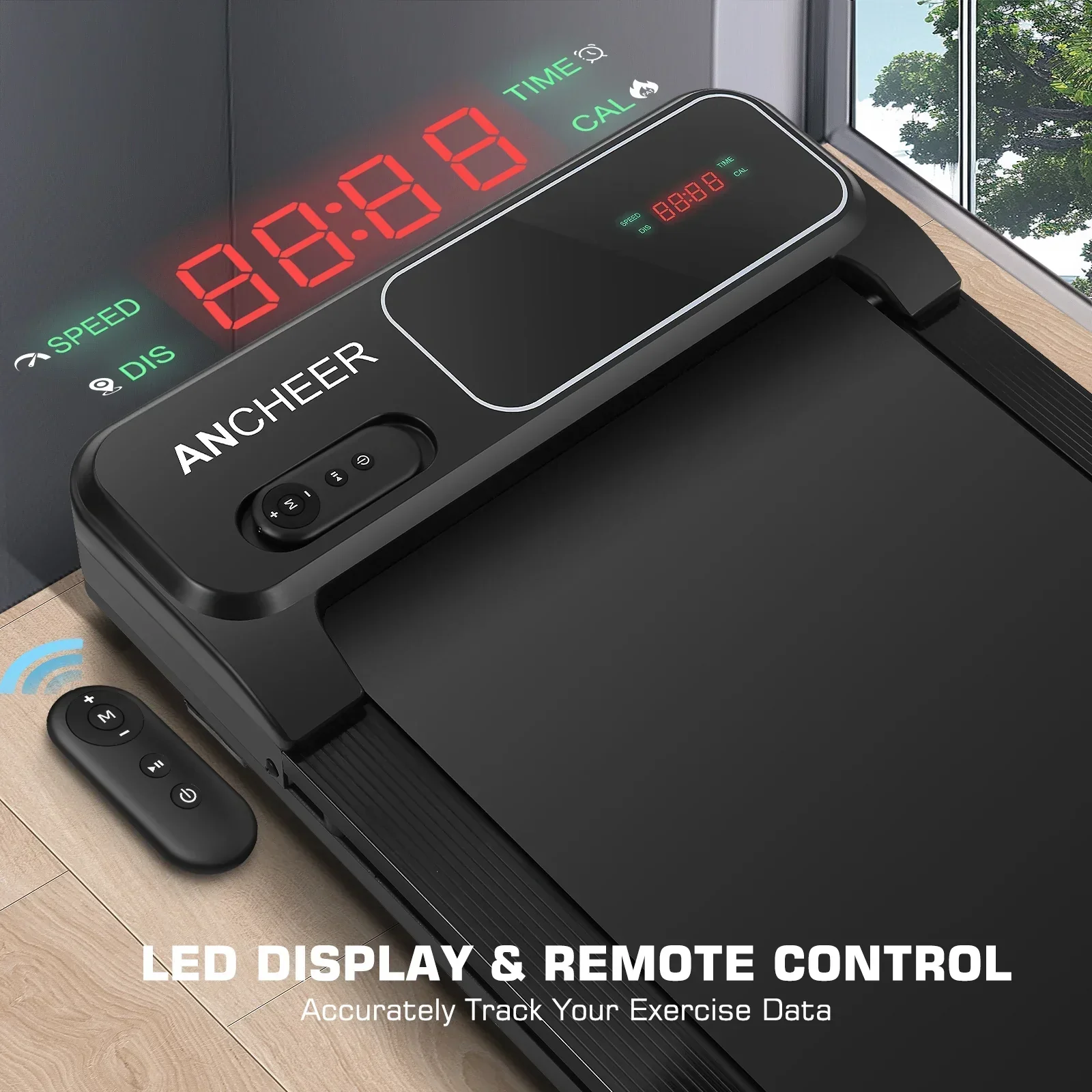 ANCHEER Under Desk Walking Pad Treadmill, 0.6-3.8 MPH, 240 lbs Capacity, 2.5 HP - Image 4 ANCHEER Under Desk Walking Pad Treadmill, 0.6-3.8 MPH, 240 lbs Capacity, 2.5 HP - Image 4