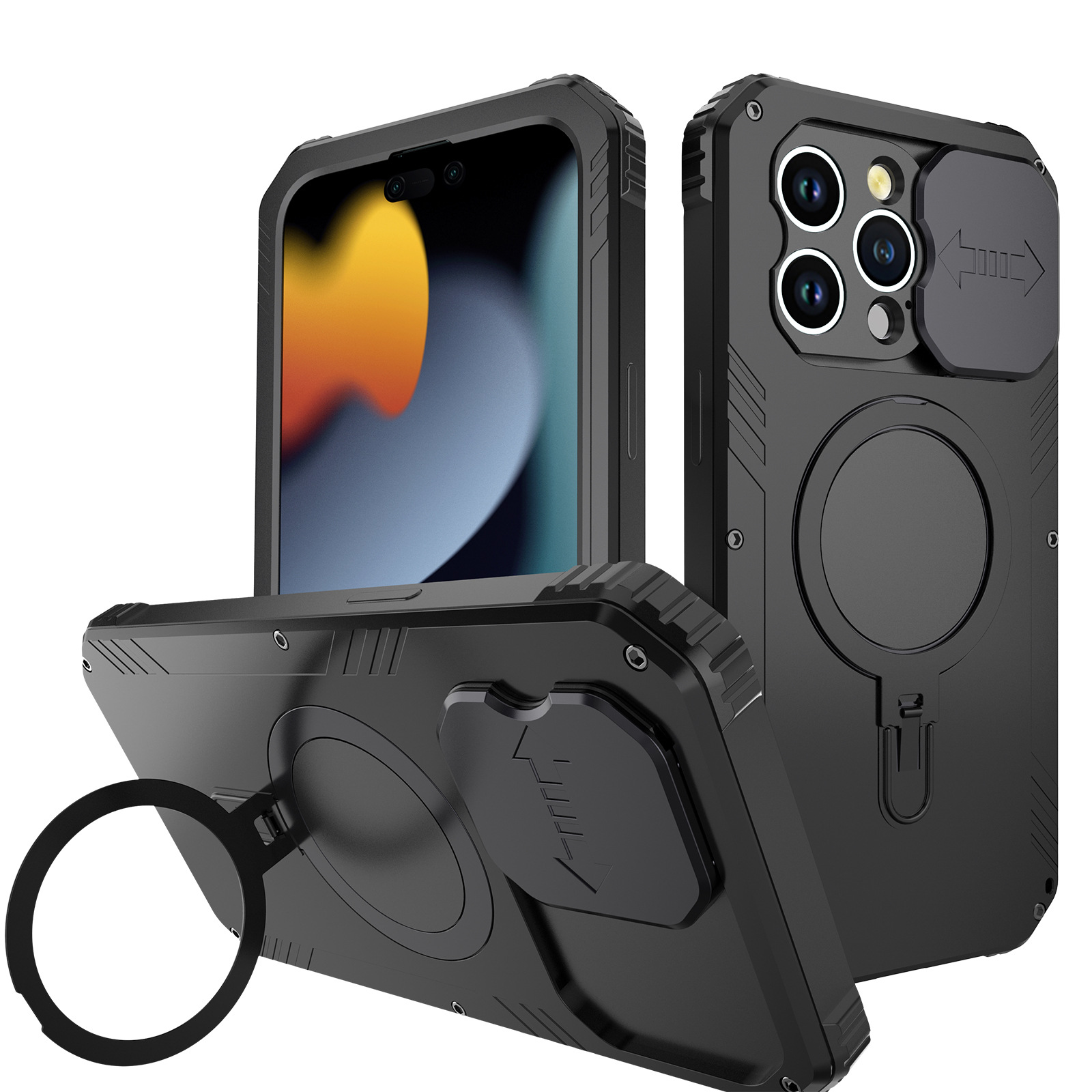 Luxury Magsafe Phone Case with Lens Protection & Magnetic Bracket