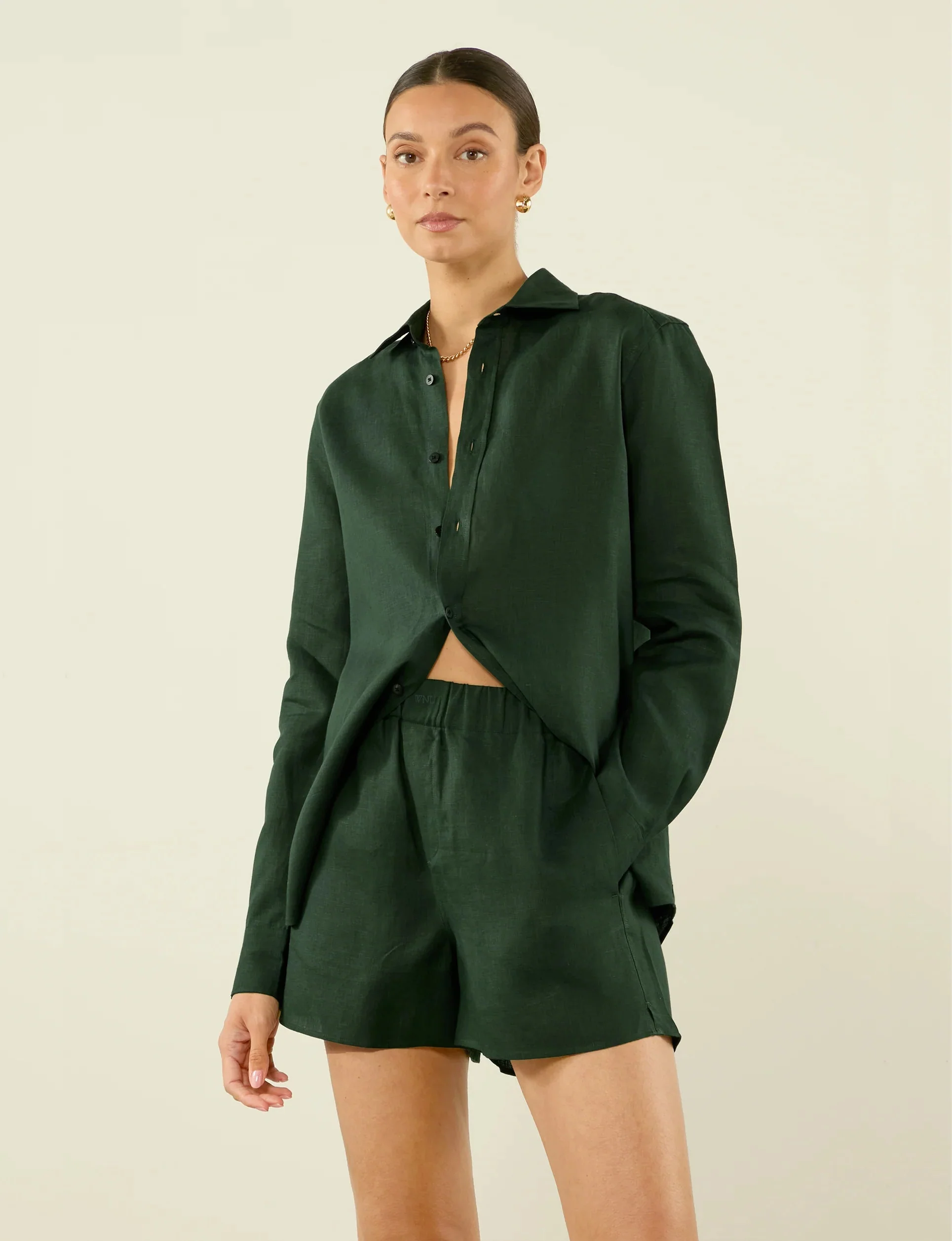 The Boxer: Linen, Hunter Green