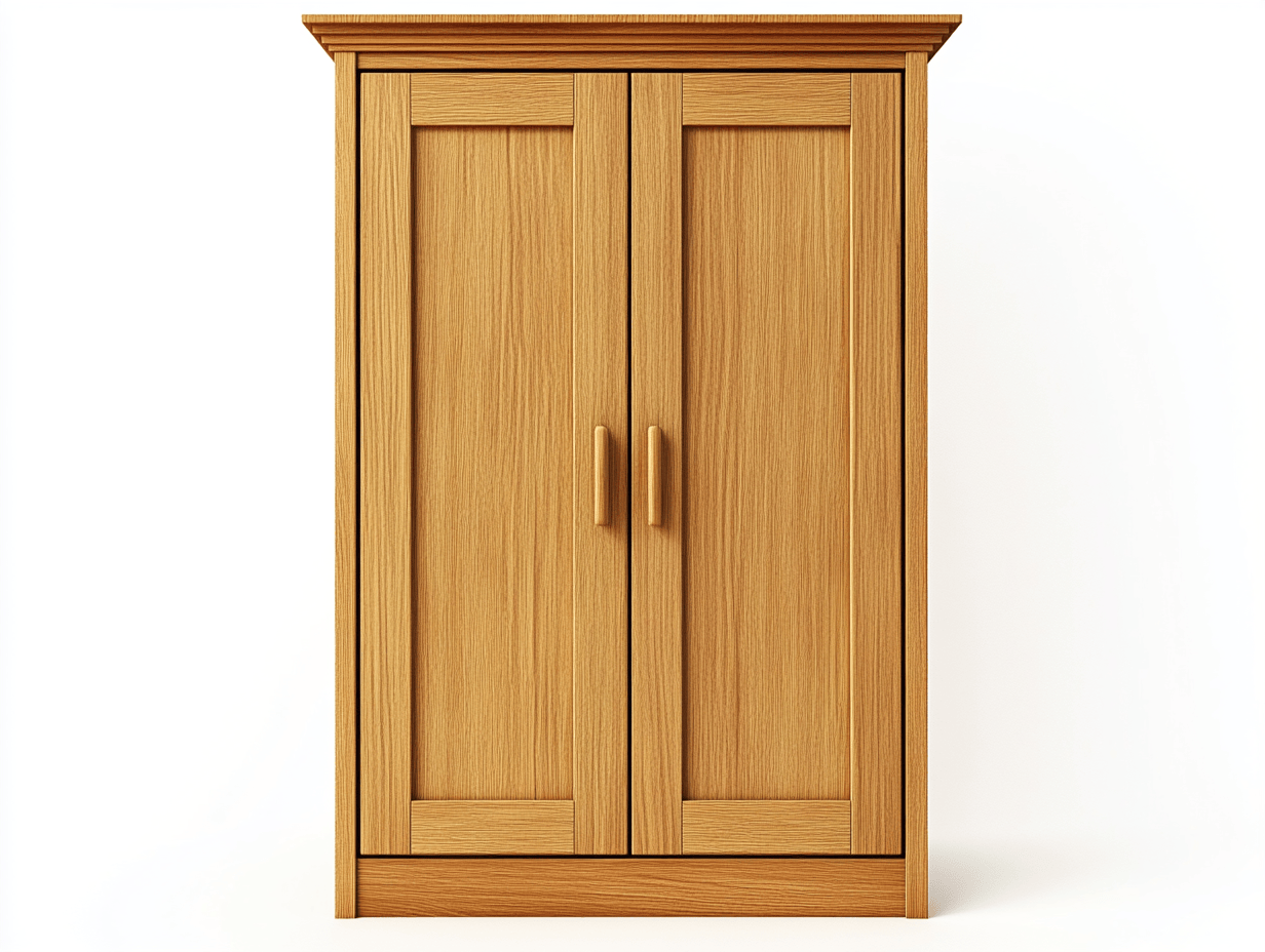 Armario de madera de 2 puertas con diseño minimalista