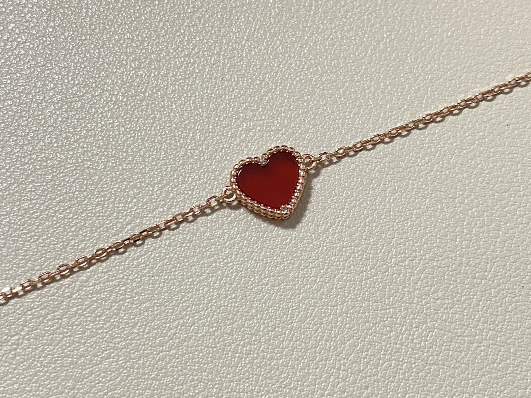 VCA Rose Gold Red Sweet Heart Earrings Bracelet Necklace - Original Replica Club