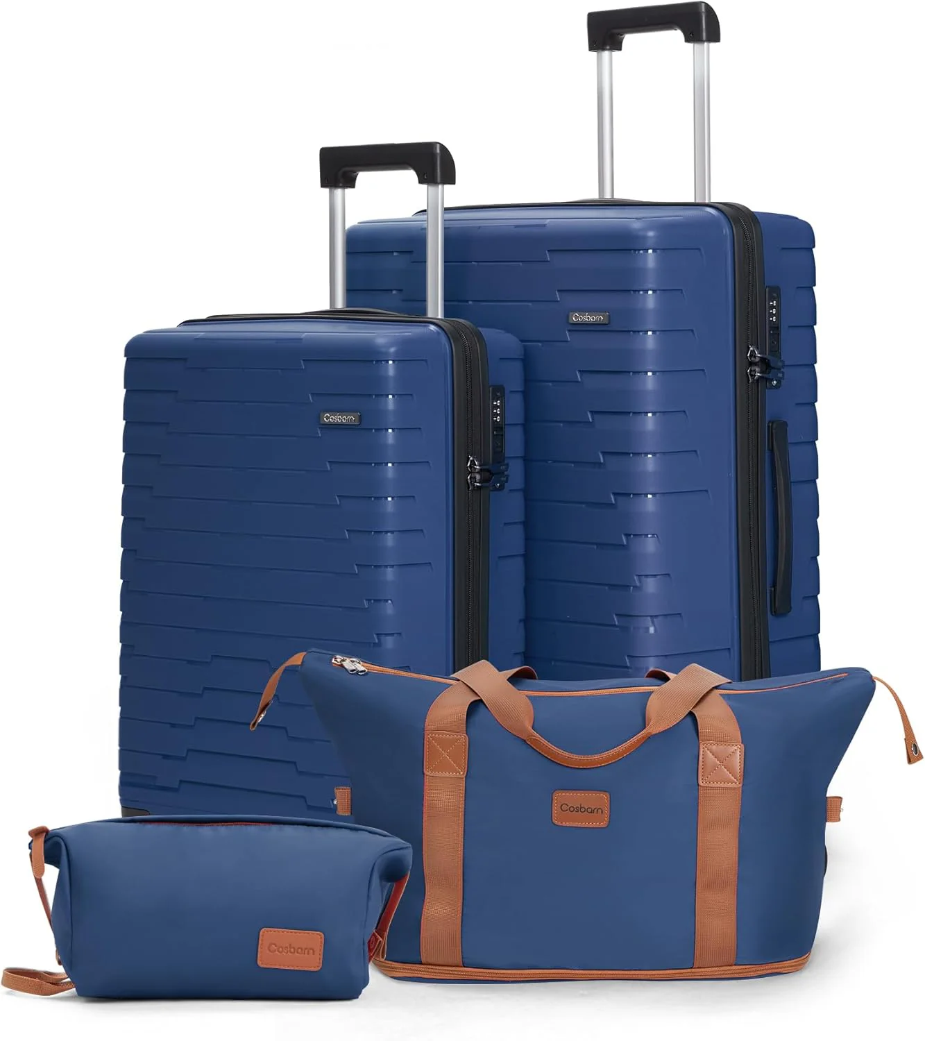 5-piece luggage set with wheels, ABS hardshell suitcase with spinner wheels