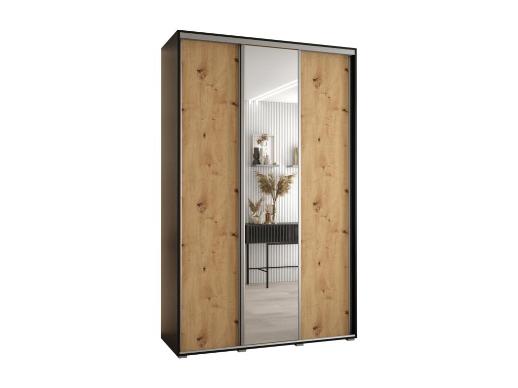 ARMARIO DAVOS 3 DE PUERTAS CORREDERAS 235,2/160/60 3 puertas (Negro/Artisan/Plata)