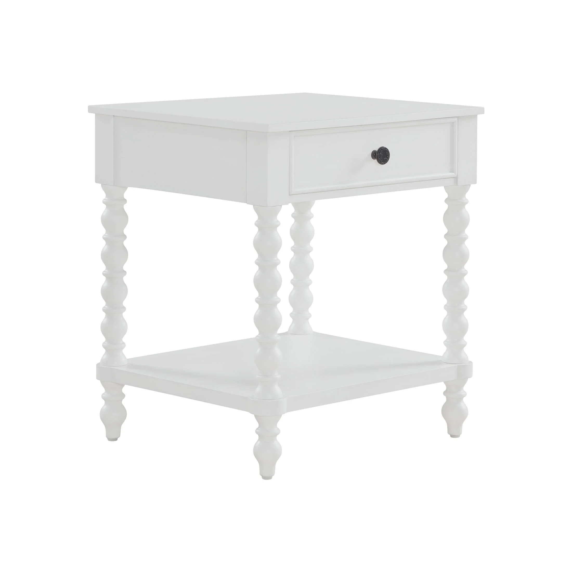 Pioneer Woman Harper Spindle Nightstand with USB Charging Ports, Adults and Teens, White Finish - Image 11