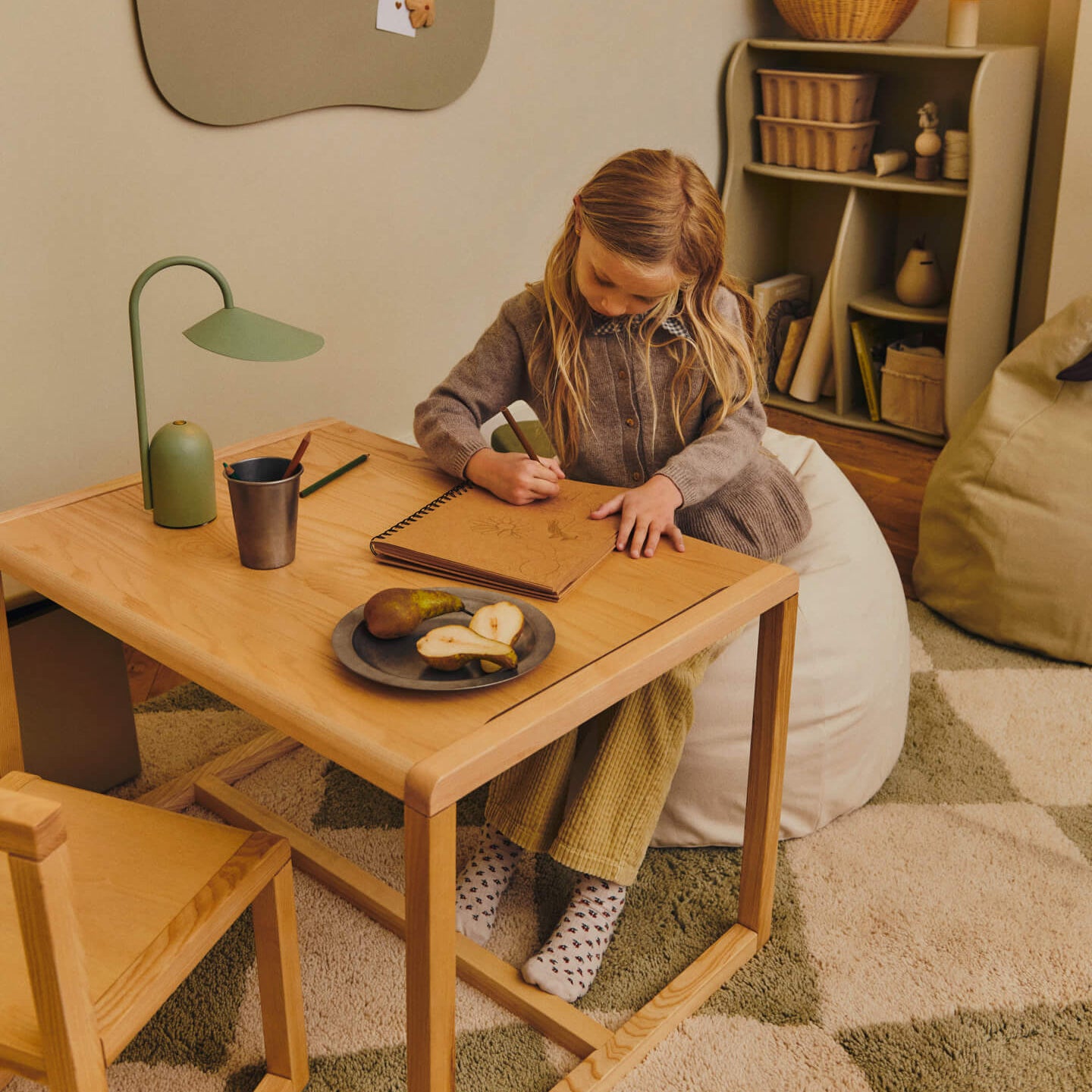 Ferm Living Pear Bean Poef - Natural