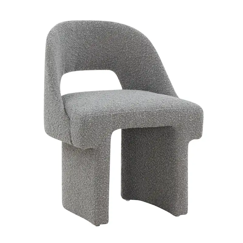 Modern Elegant Boucle Upholstered Accent Chair with MDF Wood Frame for Home Office, Living Room, and Bedroom