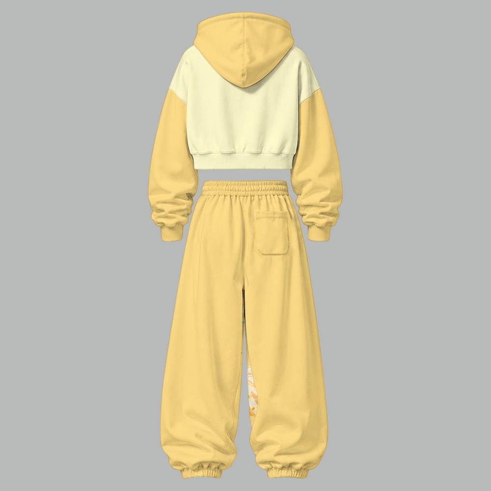 Pokémon Women's Cropped Long Sleeve Hoodie & High Waist Jogger Pants Two Piece Tracksuit Set 3051023 TeeThreads Sustain the Scene with Custom Apparel