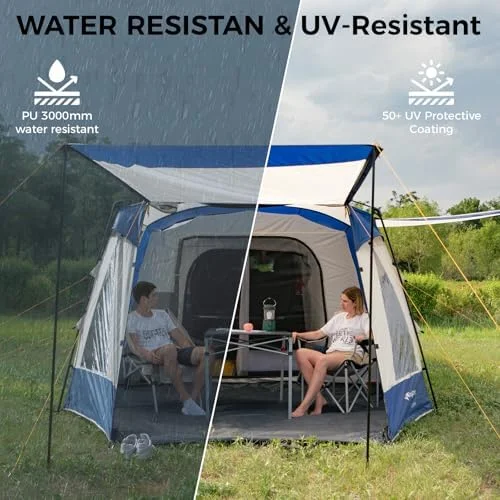 SUV Tent, Instant 6-8 Person Waterproof & Windproof Tailgate Car Camping Tent with Movie Screen for Family Camping & Outdoor Adventures - Image 15