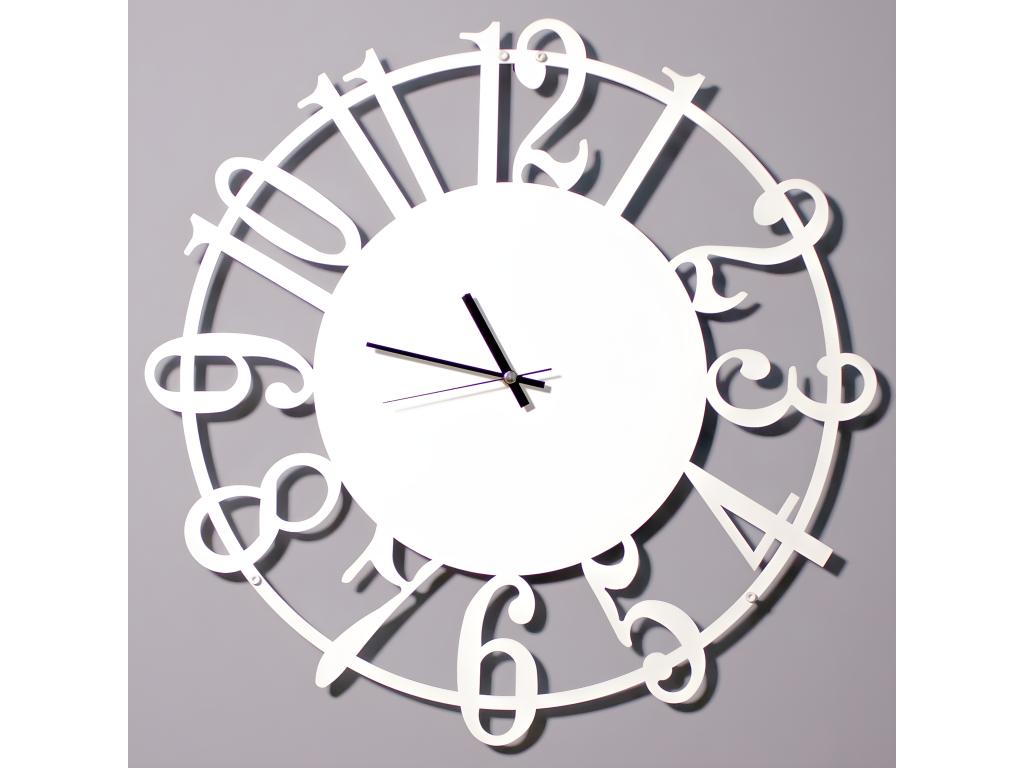 Reloj de Pared Números, Blanco, 50x1,5x50 cm, Hogarlujo