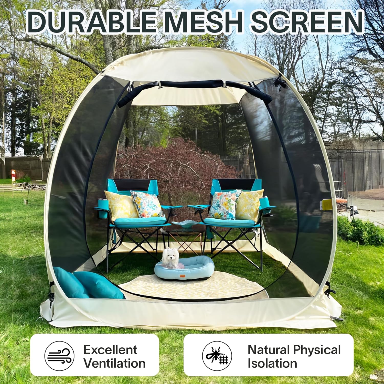 Screen gazebo sleeps 6-10-15 people Igloo-style canopy tent mosquito net on the sides Perfect
