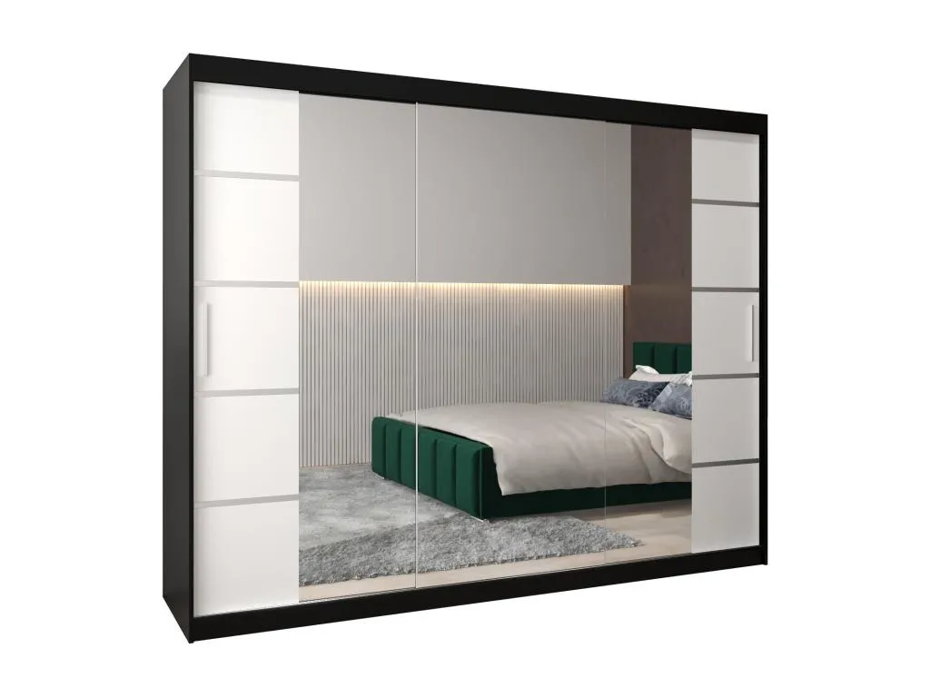 ARMARIO Hogarmini 4 DE PUERTAS CORREDERAS 200/250/62 3 puertas (negro/blanco) gyxa23429